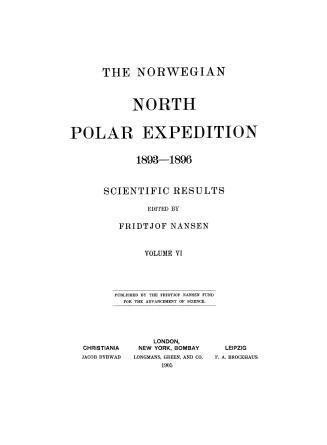 The Norwegian North polar expedition, 1893-1896