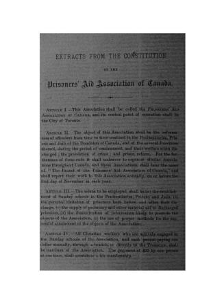 Annual report of the Prisoners' Aid Association of Canada for the year