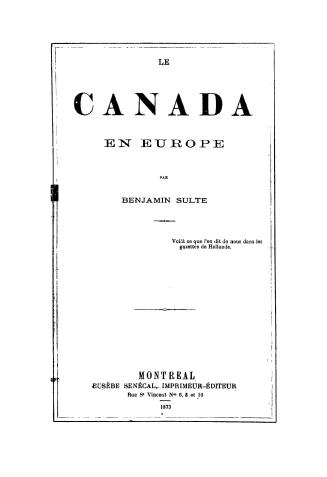 Le Canada en Europe