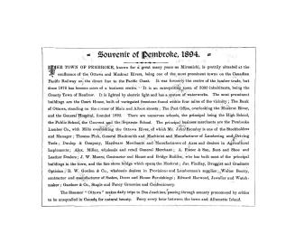 Souvenir of Pembroke, 1894