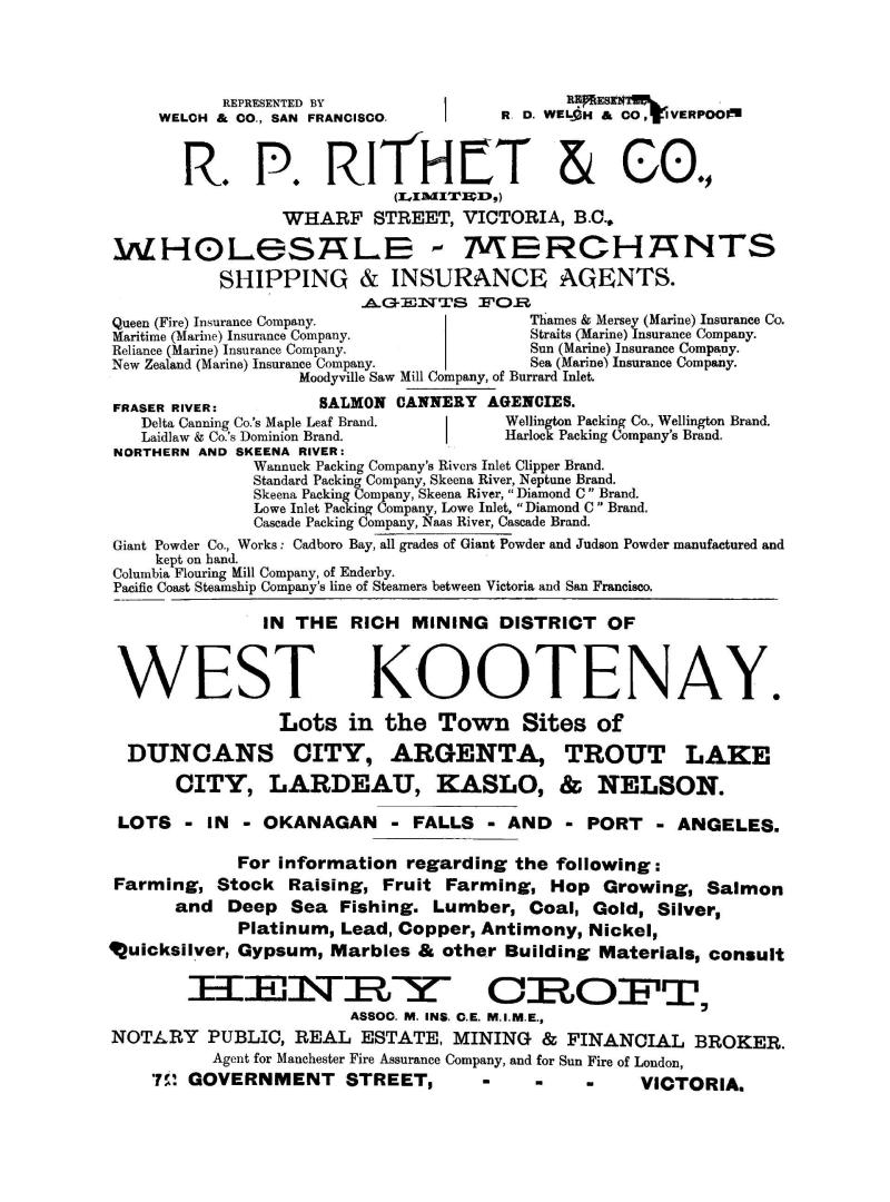 Special supplement...relating to Vancouver Island, the adjacent coast and northern interior of British Columbia