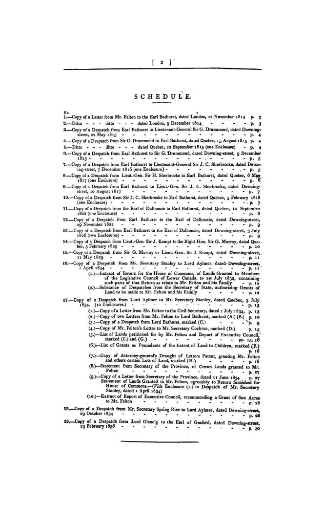 Lower Canada, return [and further return] to an address of the honourable the House of commons, dated 24 February, 1836, for copies of all corresponde(...)