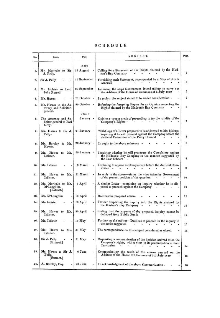 Hudson's Bay company, papers presented by command of Her Majesty to the House of commons, in pursuance of an address praying that Her Majesty would be(...)