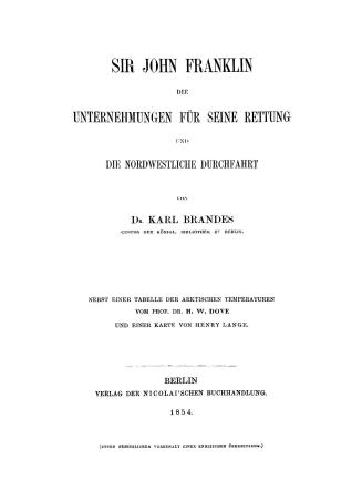 Sir John Franklin: die Unternehmungen f?r seine Rettung und die nordwestliche Durchfahrt