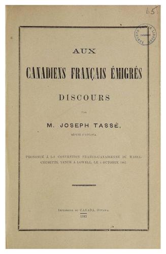 Aux Canadiens Français émigrés,