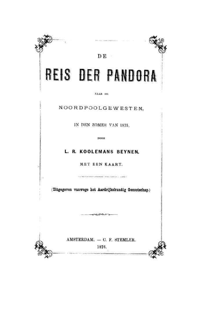 De reis der Pandora naar de noordpoolgewesten, in den zomer van 1875