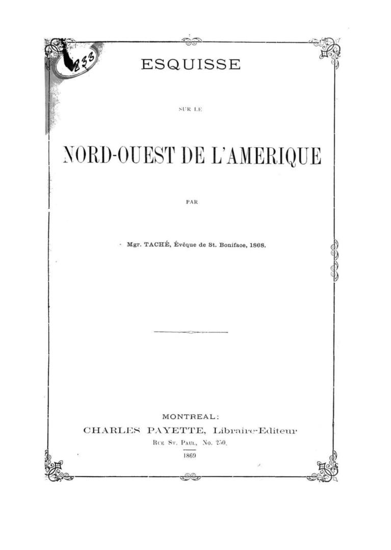 Esquisse sur le nord-ouest de l'Amérique