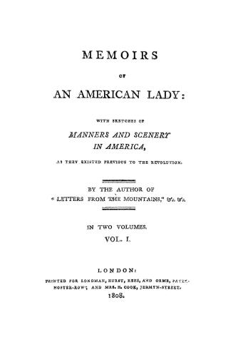 Memoirs of an American lady