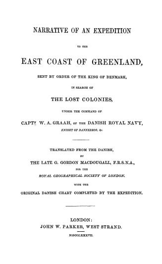 Narrative of an expedition to the east coast of Greenland