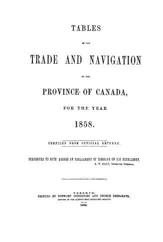 Tables of the trade and navigation of the Province of Canada for the year