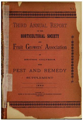 Annual report of the Horticultural Society and Fruit Growers' Association of British Columbia