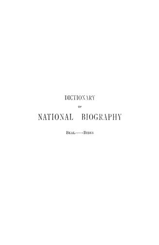 Dictionary of national biography (volume 4: Beal - Biber)