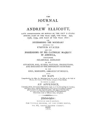 The journal of Andrew Ellicott