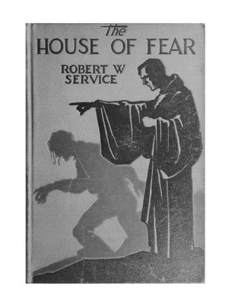 Book cover: A cloaked man in a long black robe pointing towards the shadow of another man in a …