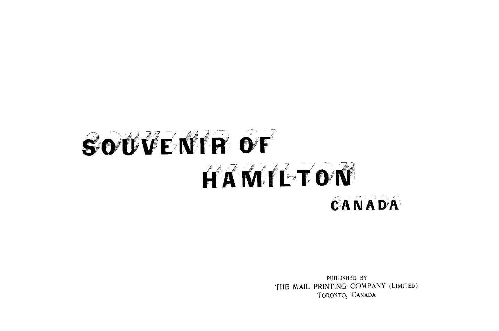 Souvenir of Hamilton, Canada