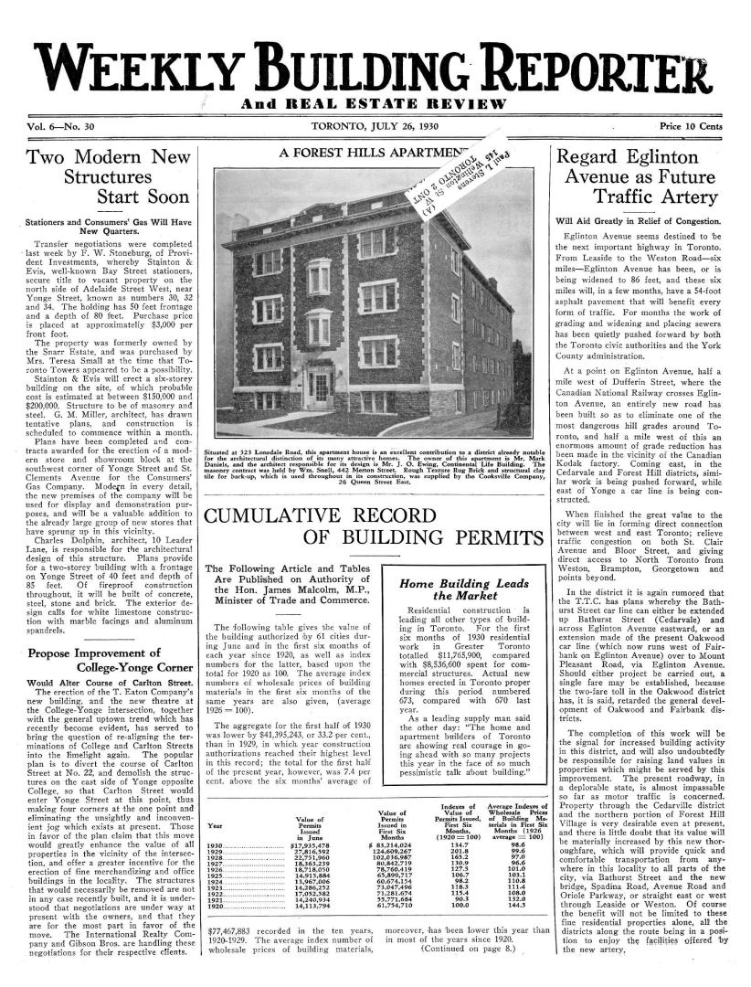 Weekly building reporter and real estate review, 1930-07-26