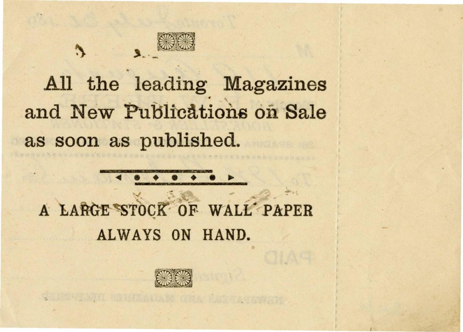 F. W. Beebe Bookseller & Stationer