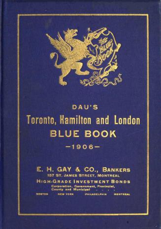 The Society Blue Book of Toronto, Hamilton and London