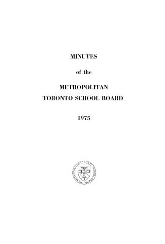 Minutes and appendix of the Metropolitan School Board, 1975