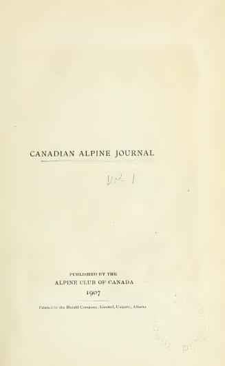 Canadian Alpine journal, 1907-8