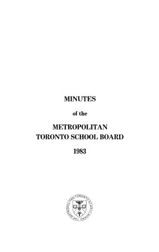 Minutes and appendix of the Metropolitan School Board, 1983