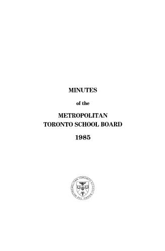 Minutes and appendix of the Metropolitan School Board, 1985