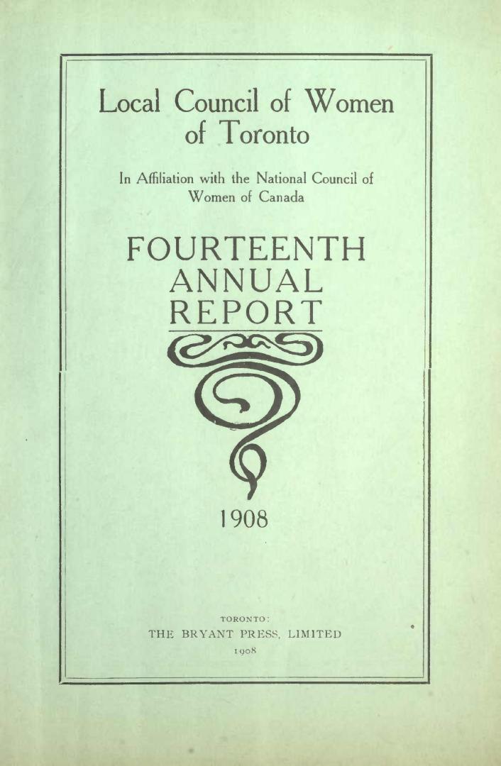 Annual report of the Local Council of Women of Toronto