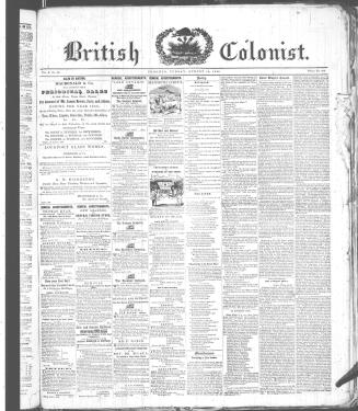 British Colonist August 18, (1846)