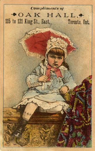 Illustration of a little girl with brown hair, rosy cheeks and a grumpy look on her face. She i…