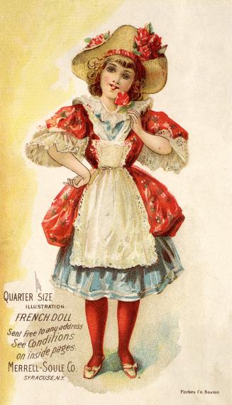 Quarter size illustration French doll