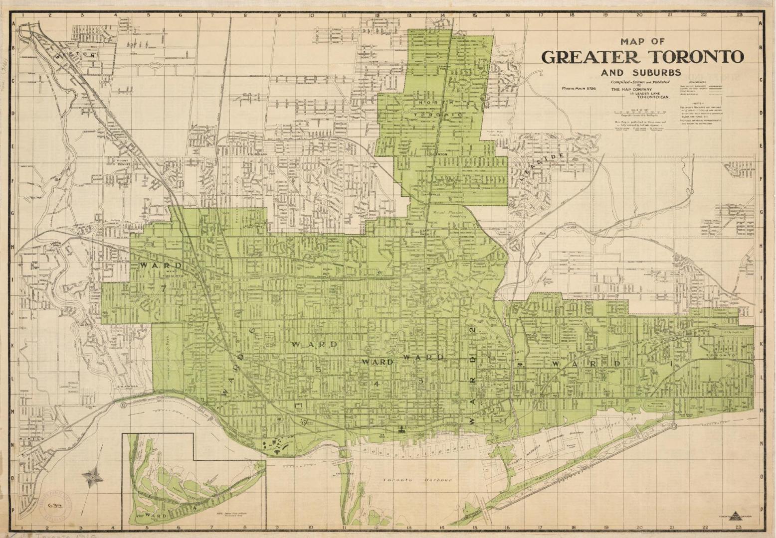 Map of greater Toronto and suburbs