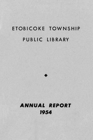 Etobicoke Public Library. Annual Report 1954