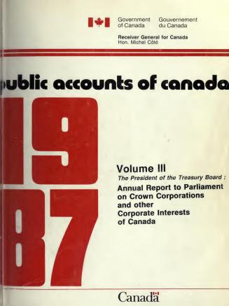 Public accounts of Canada, 1987, v