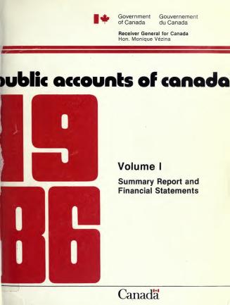 Public accounts of Canada, 1986, v