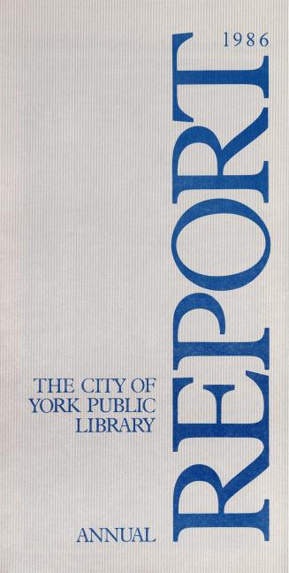 York Public Library (Ont.). Annual report 1986