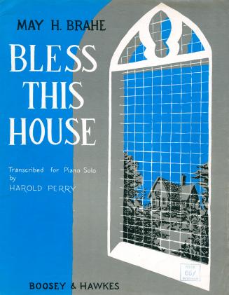 Cover features: title and composition information beside drawing of house seen through a church…