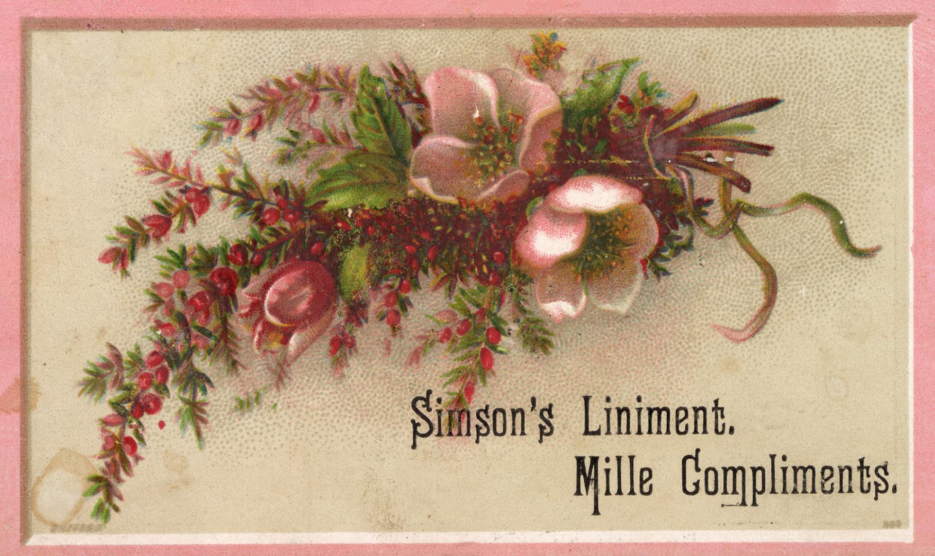 Simson's Liniment. Mille Compliments.