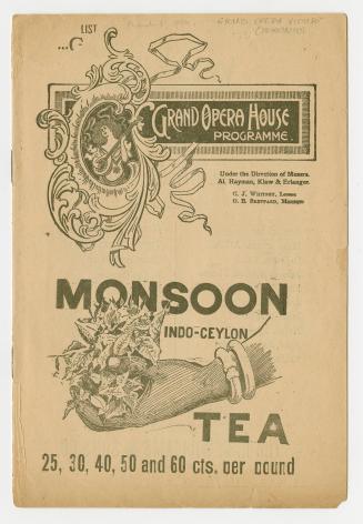 Grand Opera House program for "Robespierre" by Victorien Sardou, staged March 5-6, 1900, and "T…