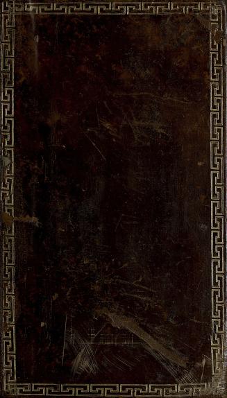 Book cover; brown leather with gold border