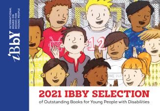 Shows the front cover and spine of the 2021 IBBY Catalogue. The spine reads: IBBY International…