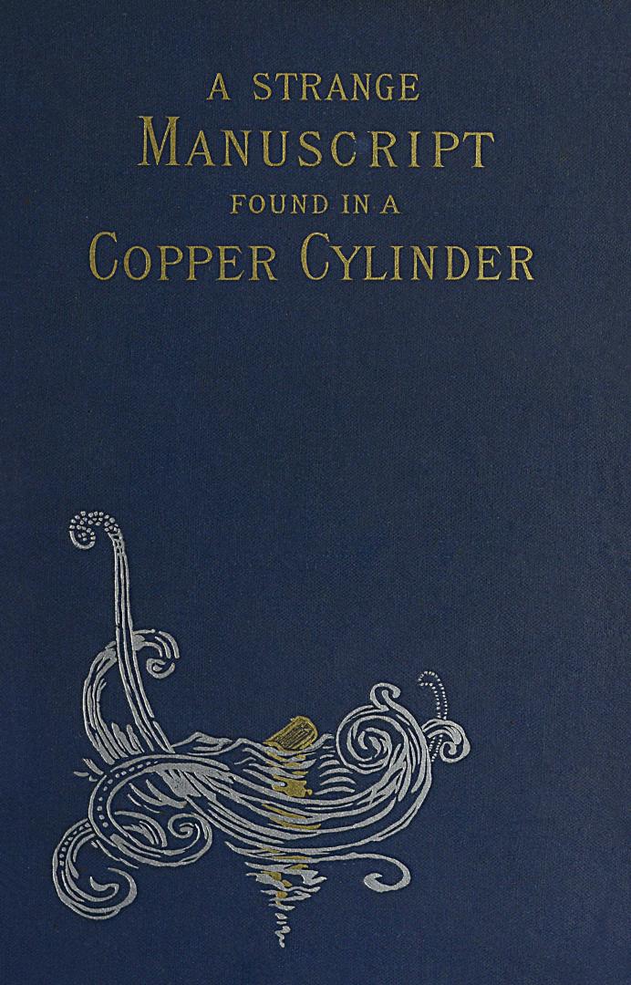 Book cover; dark blue cover with title in gold at top. At bottom are stylized, white curls of w ...