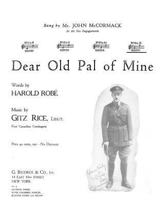 Cover features: title and composer information; facsimile photography of composer, Lieutenant G…