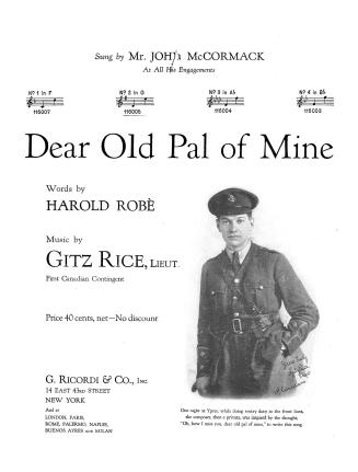 Cover features: title and composer information; facsimile photography of composer, Lieutenant G…