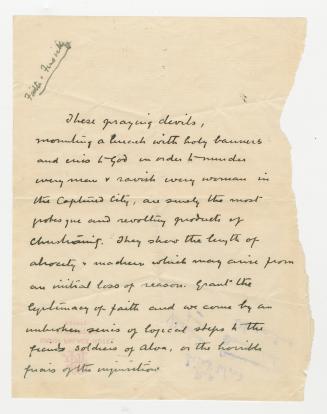 Manuscript notes in Arthur Conan Doyle's handwriting. 