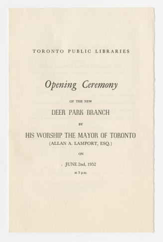 Invitation to library opening. 