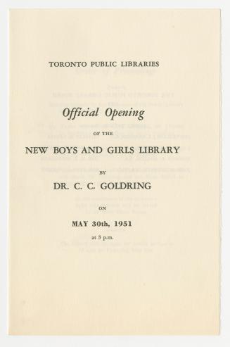 Invitation to library opening. 