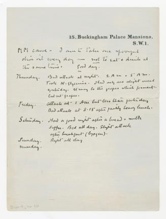 Manuscript letter in Arthur Conan Doyle's handwriting. 