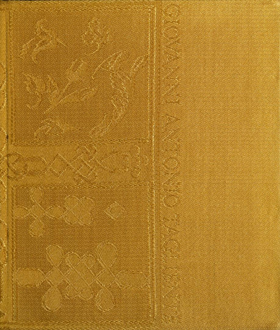 Cover has decorative floral motif on gold colour cloth that is Jacquard woven in Dicel yarns. T ...