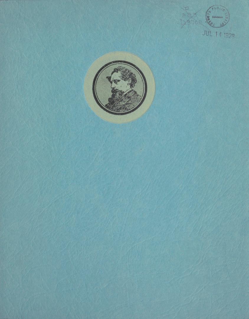 Blue booklet Featuring an illustration of Charles Dickens' head, for The Dickens Fellowship.