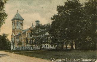 Colorized photograph of a large Beaux-Arts building with a central tower.